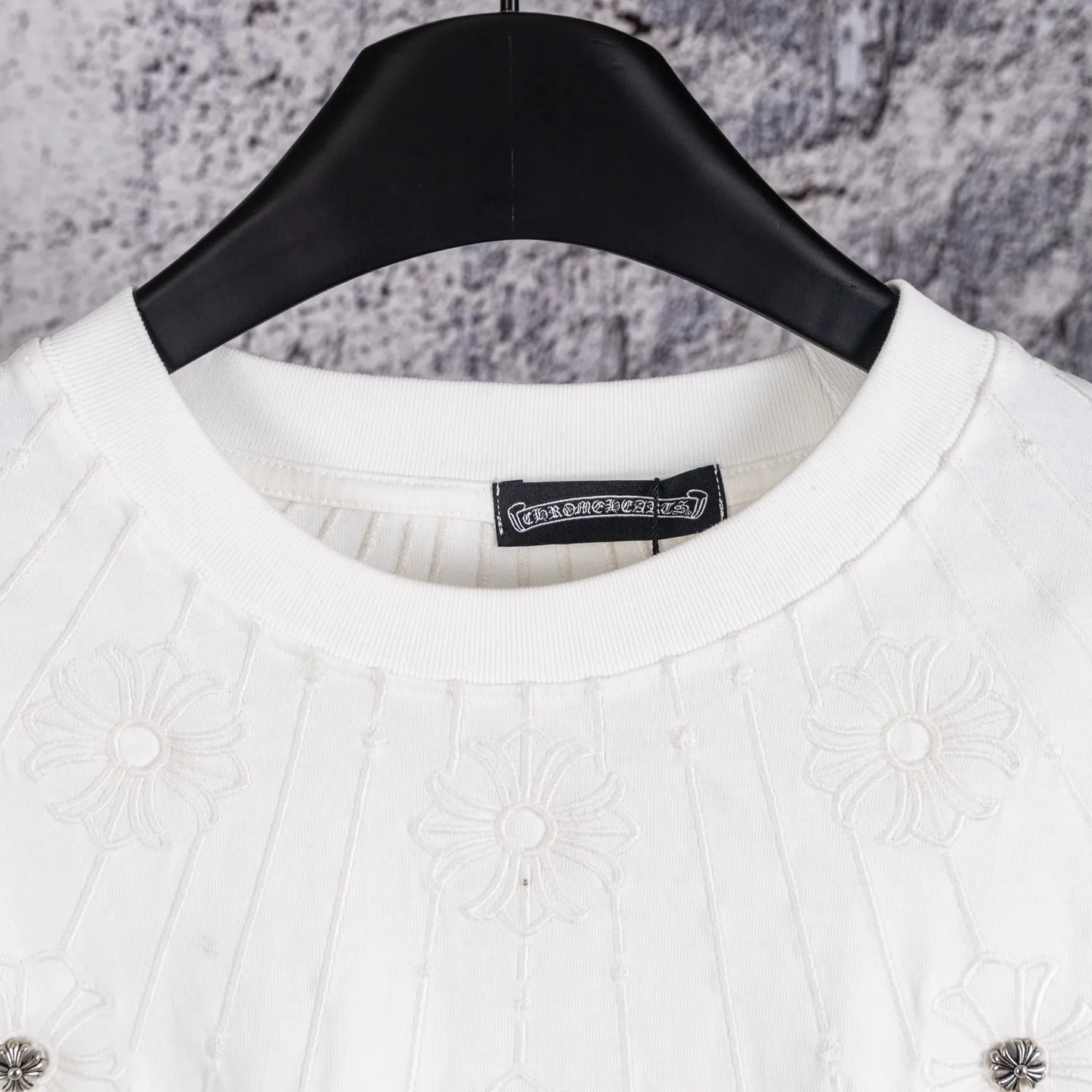 105 Chrome hearts CH 26ss T ， Color Change！（Black White Light Blue） ！ ， ， ， ， 。 Breathable， ， Same Style 。 ， ， 、 、 。 Authentic ， ， ， Versatile ， 、 Retro ！ ：Black White Size：S—XL
